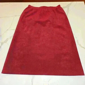 VTG Ultra Suede Womens Midi Maroon Skirt A-Line Size 30 Waist Made in the USA
